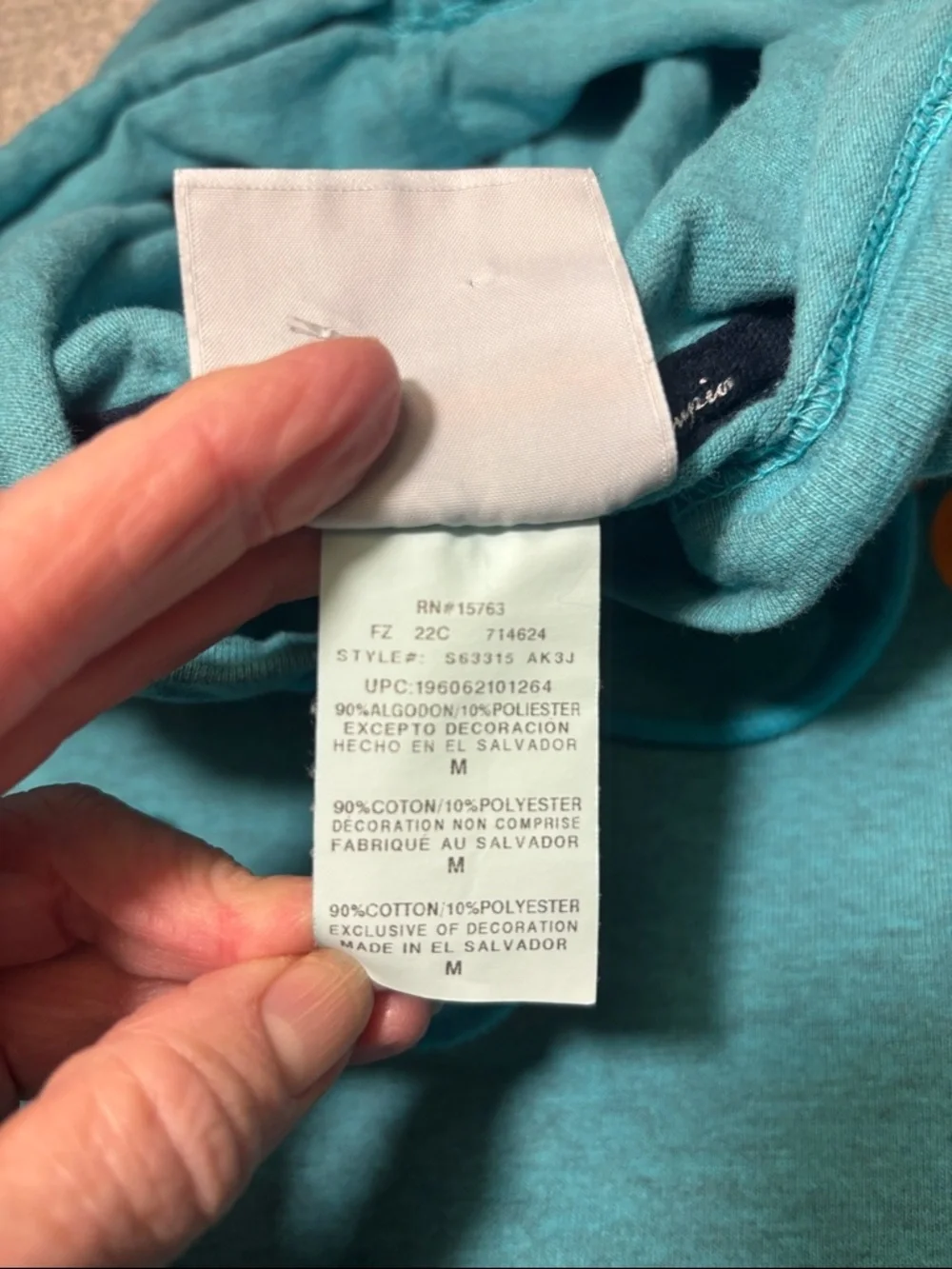 Champion Men's Hooded Pullover Sweatshirt - Teal with Orange Logo
